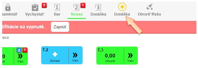 Vytvorenie novej objednávky pre Donášku Vytvorenie novej objednávky pre Donášku