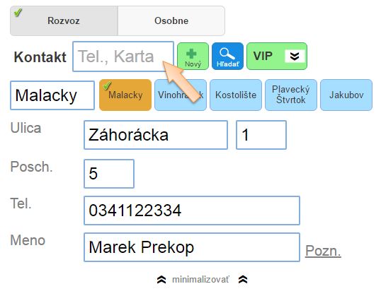 Zaevidovanie novej donášky Zaevidovanie novej donášky