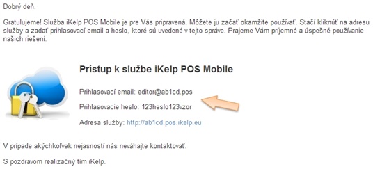 Prístup ku službe iKelp POS Mobile Prístup ku službe iKelp POS Mobile