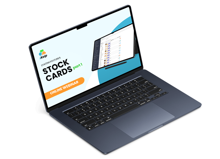 iKelp POS Mobile online webinars on a laptop