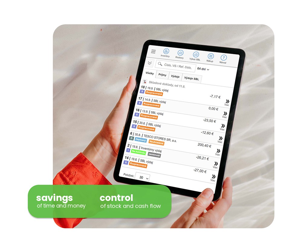 Stock management and inventory records in iKelp POS Mobile