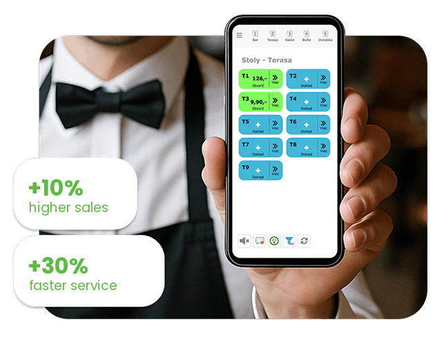 iKelp POS Mobile mobile waiter on a smartphone