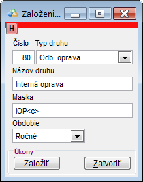 Nastavenia druhov - nový druh dokladu Nastavenia druhov - nový druh dokladu
