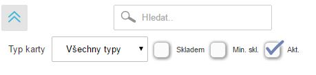 Rozšířený filtr v seznamu karet