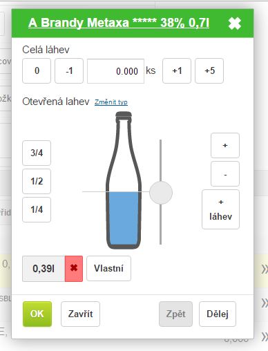 Rychlá inventura - inventování karty typu Láhev Rychlá inventura - inventování karty typu Láhev