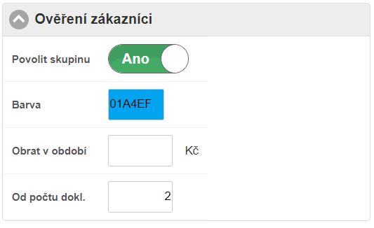 Aktivovani vyhodnocovani overenych zakazniku Aktivovani vyhodnocovani overenych zakazniku