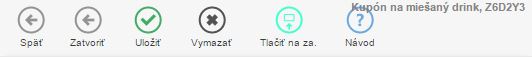 Navigačný panel aplikácie - Úprava kupónu