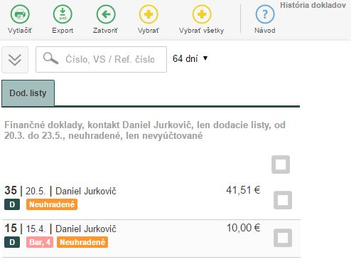 Možnosť pridanie dodacích listov na faktúru Možnosť pridanie dodacích listov na faktúru