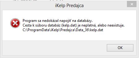 Program sa nedokázal napojiť na databázy.