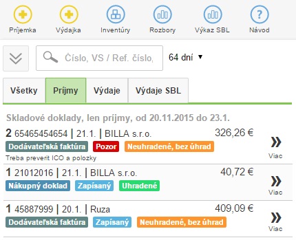 Skladová evidencia - iKelp POS Mobile