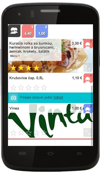 QR kód na stole s ponukou zákuskov pre hostí