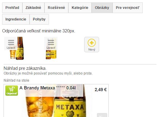 Záložka obrázky na skladovej karte Záložka obrázky na skladovej karte