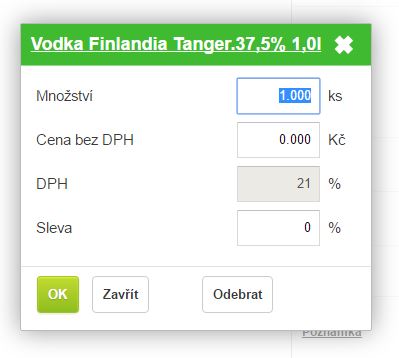 Příjem zboží - definování přijímaného množstvý a ceny Příjem zboží - definování přijímaného množstvý a ceny