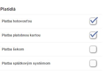 Nastavenie používaných platidiel v medzisúčte. Nastavenie používaných platidiel v medzisúčte.