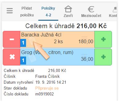 Pridani poznámky na položku dokladu Pridani poznámky na položku dokladu